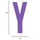 Purple Letter (Y) Corrugated Plastic Yard Sign, 30in